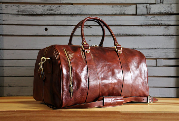 Large Leather Travel Bag